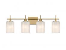 Savoy House Meridian CA M80085NB - 4-Light Bathroom Vanity Light in Natural Brass