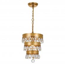 Crystorama 6103-GA - Perla 1 Light Antique Gold Mini Pendant