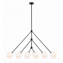 Crystorama OMN-3006-MK - Omni 6 Light Matte Black Linear Chandelier