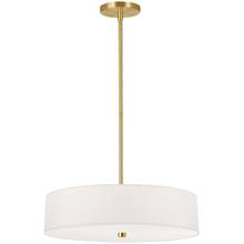 Dainolite 571-204P-AGB-WH - 4 Light Incandescent Pendant Aged Brass with White Shade