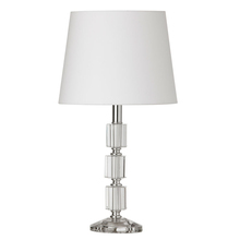 Dainolite C11T-PC - 1 Light Crystal Table Lamp, Polished Chrome, White Shade