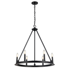 Dainolite CLB-266C-MB - 6 Light Incandescent Chandelier, Matte Black