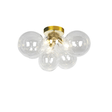 Dainolite CMT-143FH-CLR-AGB - 3 Light Halogen Flush Mount, Aged Brass with Clear Glass