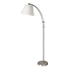 Dainolite DM2578-F-SC - Adjustable Floor Lamp, Satin Chrome, White Empire Shade, Rotary Dimmer Switch