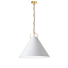 Dainolite PCN-241P-AGB-790 - 1 Light Incandescent Pendant, Aged Brass with White Shade