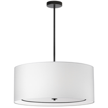 Dainolite POR-304P-MB-WH - 4 Light Incandescent Pendant, Matte Black with White Shade