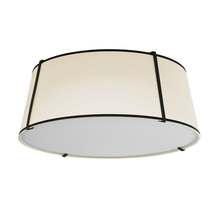 Dainolite TRA-224FH-BK-CRM - 4 Light Trapezoid Flushmount Black/Cream Shade w/ White Fabric Diffuser