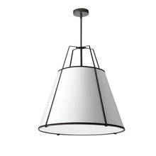 Dainolite TRA-3P-BK-WH - 3 Light Trapezoid Pendant Black White Shade with 790 Diffuser