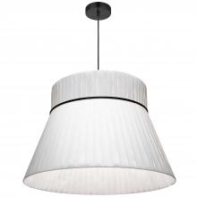 Dainolite RCH-241P-MB-WH - 1 Light Incandescent Pendant, Matte Black with a White Ribbon Shade