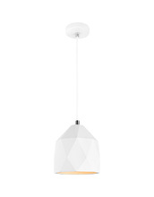 Matteo Lighting C69001PL - Hyozan Pendant - White Plaster Geometric Shade