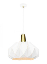 Matteo Lighting C70901WH - The Origami, 2 Dimensional Geometric Pendant, 1x 60W Med