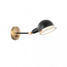 Matteo Lighting S00711AGBK - Blare Single Point Adj. Wall Sconce w/ Dimmer Switch - Aged Gold Brass w/ Black Accent