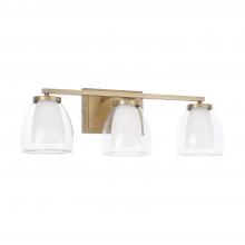 Capital Canada 155931AD - 3-Light Vanity in Aged Brass with Layered White and Clear Glass