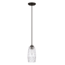 Capital Canada 328611BI-450 - 1LT Pendant with Black Iron finish and clear embossed glass.