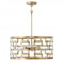 Capital Canada 341041NL - Hala 4L Pendant - Hand applied patina on the Brass w/ Bleached Natural Jute