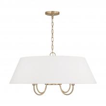 Capital Canada 352741MA - 4-Light Pendant in Matte Brass with White Fabric Shade