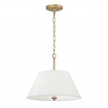 Capital Canada 353231MA - 3-Light Dual Mount Pendant in Matte Brass with White Fabric Shade and Glass Diffuser