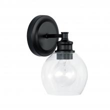 Capital Canada 621111MB-426 - Mid-Century 1 Lt. Wall Sconce - Matte Black w/ Clear Glass