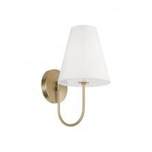 Capital Canada 652711MA - 1-Light Sconce in Matte Brass with Tapered White Fabric Shade and Glass Diffuser