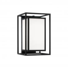 Capital Canada 953111BK - 1-Light Outdoor Modern Square Rectangle Wall Lantern in Black with Soft White Glass