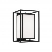 Capital Canada 953112BK - 1-Light Outdoor Modern Square Rectangle Wall Lantern in Black with Soft White Glass