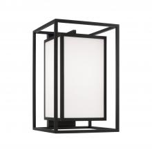 Capital Canada 953113BK - 1-Light Outdoor Modern Square Rectangle Wall Lantern in Black with Soft White Glass