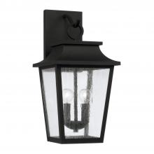 Capital Canada 953321BK - 2-Light Outdoor Tapered Wall Lantern in Black with Ripple Glass