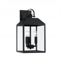 Capital Canada 953431BK - 3-Light Outdoor Square Rectangle Wall Lantern in Black with Clear Glass