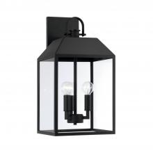 Capital Canada 953432BK - 3-Light Outdoor Square Rectangle Wall Lantern in Black with Clear Glass