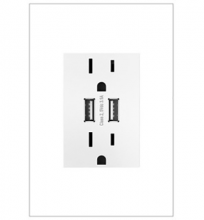 Legrand Canada ARTRUSB153W4WP - Dual USB Plus-Size Outlet Combo with Matching Wall Plate