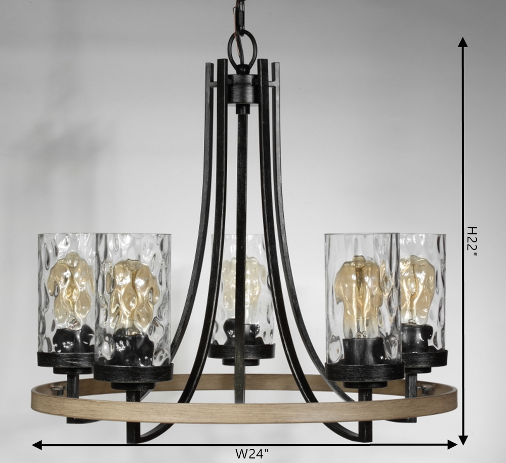 Gaston Five Light Chandelier