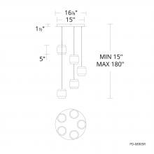 WAC Canada PD-68905R-BK - Banded Chandelier Light