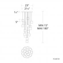 WAC Canada PD-68915R-BK - Banded Chandelier Light