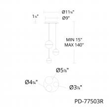 WAC Canada PD-77503R-BC - Cyllindra Chandelier Light