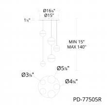 WAC Canada PD-77505R-BC - Cyllindra Chandelier Light