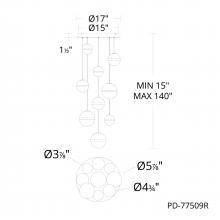 WAC Canada PD-77509R-BC - Cyllindra Chandelier Light