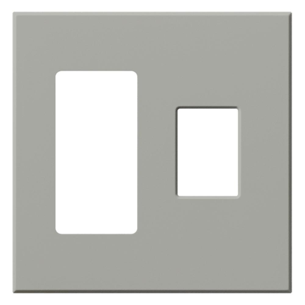 VAREO WALLPLATE 2GNG RECEPT/ CONT GRAY