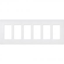 Lutron Electronics SC-6-SW - SATIN COLOR 6-GANG WALLPLATE SNOW