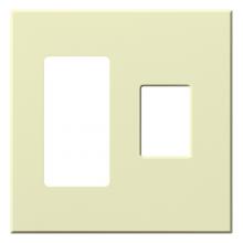 Lutron Electronics VWP-2RC-AL - VAREO WALLPLATE 2GNG RCPT/CONT ALMOND