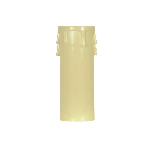 Plastic Drip Candle Cover; Ivory Plastic Drip; 1-13/16" Inside Diameter; 1-1/4" Outside