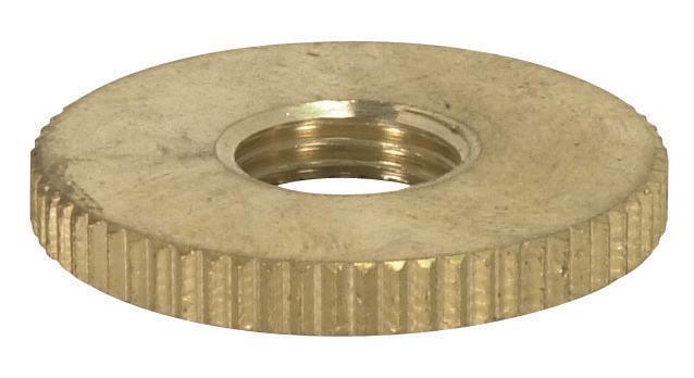 Brass Round Knurled Locknut; 1/8 IP; 1" Diameter; 1/8" Thick; Unfinished