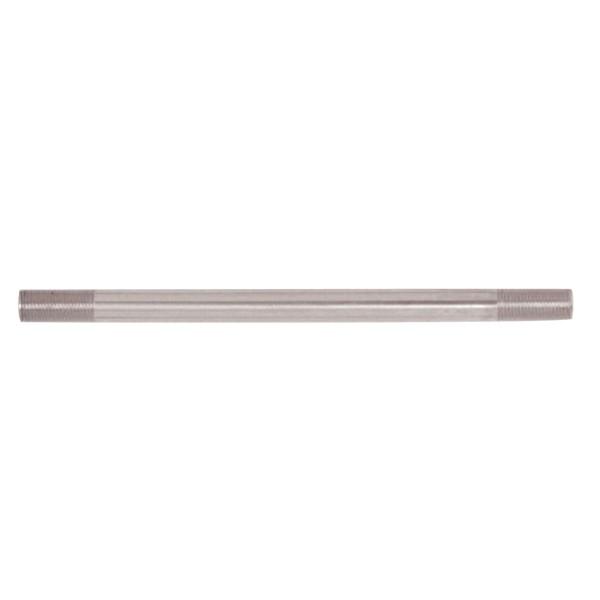 Steel Pipe; 1/8 IP; Nickel Plated Finish; 4" Length; 3/4" x 3/4" Threaded On Both Ends