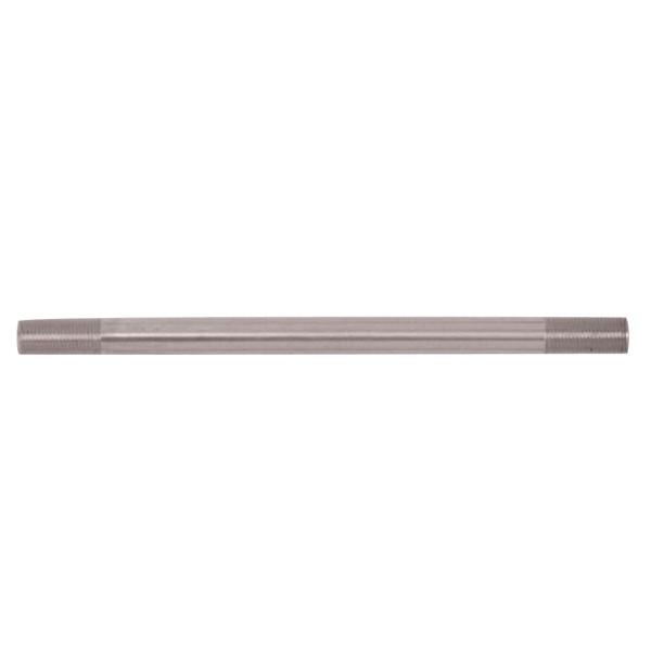 Steel Pipe; 1/8 IP; Raw Steel Finish; 12" Length; 3/4" x 3/4" Threaded On Both Ends