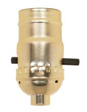 Satco Products Inc. 80/1000 - On-Off Push Thru Socket; 1/8 IPS; Aluminum; Brite Gilt Finish; 660W; 250V