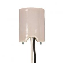  80/1376 - Keyless Porcelain Mogul Socket, Mounting Screws Held Captive, 2 Wireways, 1/2" Strip Leads