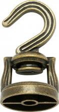 Satco Products Inc. 90/816 - Die Cast Revolving Swivel Hooks; Antique Brass Finish; Kit Contains 1 Hook And Hardware