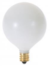 Satco Products Inc. A3932 - 60 Watt G16 1/2 Incandescent; Satin White; 2500 Average rated hours; 564 Lumens; Candelabra base;