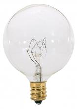 Satco Products Inc. S3885 - 40 Watt G16 1/2 Incandescent; Clear; 1500 Average rated hours; 384 Lumens; Candelabra base; 220 Volt