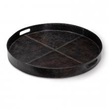  20-1582BLK - Regina Andrew Derby Round Leather Tray (Black)