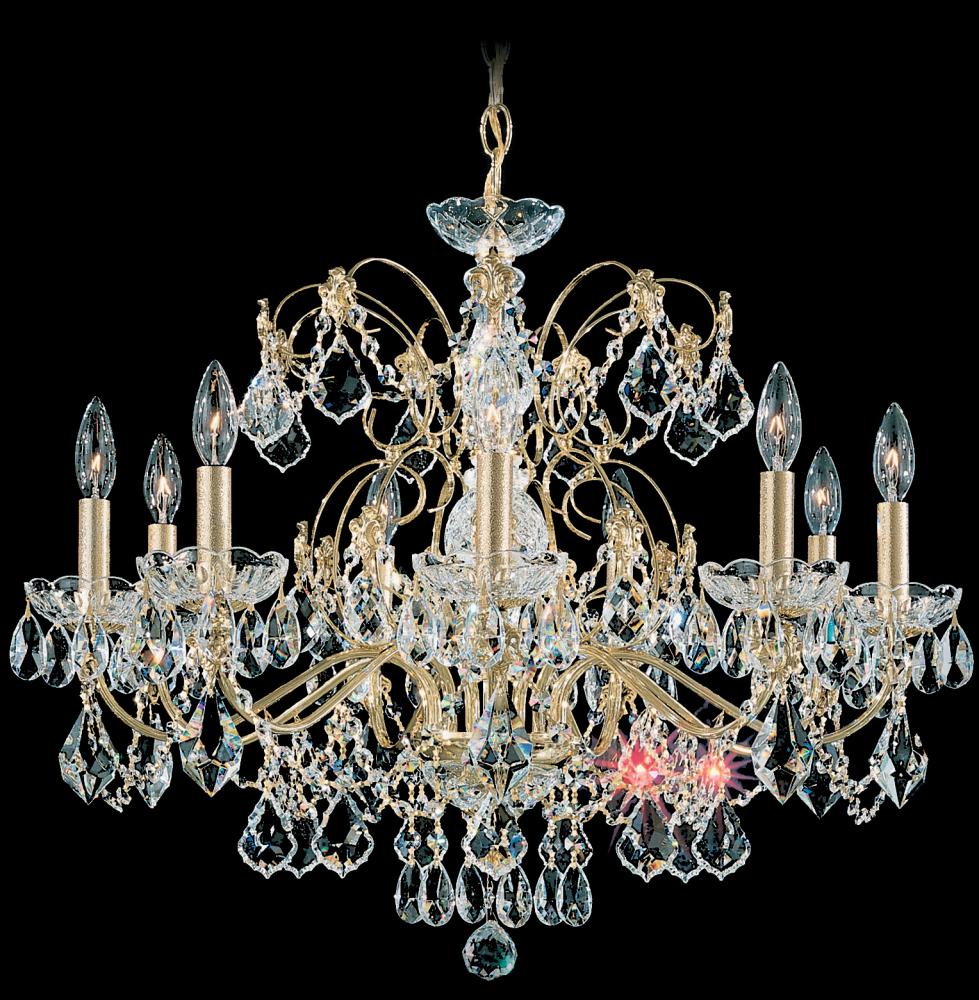 Century 9 Light 120V Chandelier in Aurelia with Clear Heritage Handcut Crystal